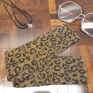 🐆 Beaded Leopard Print Stretch Waist Belt